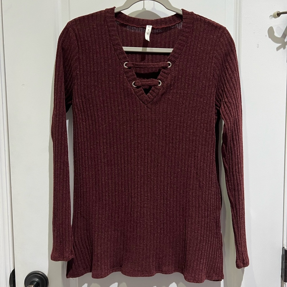 Long Sleeve Ribbed Shirt